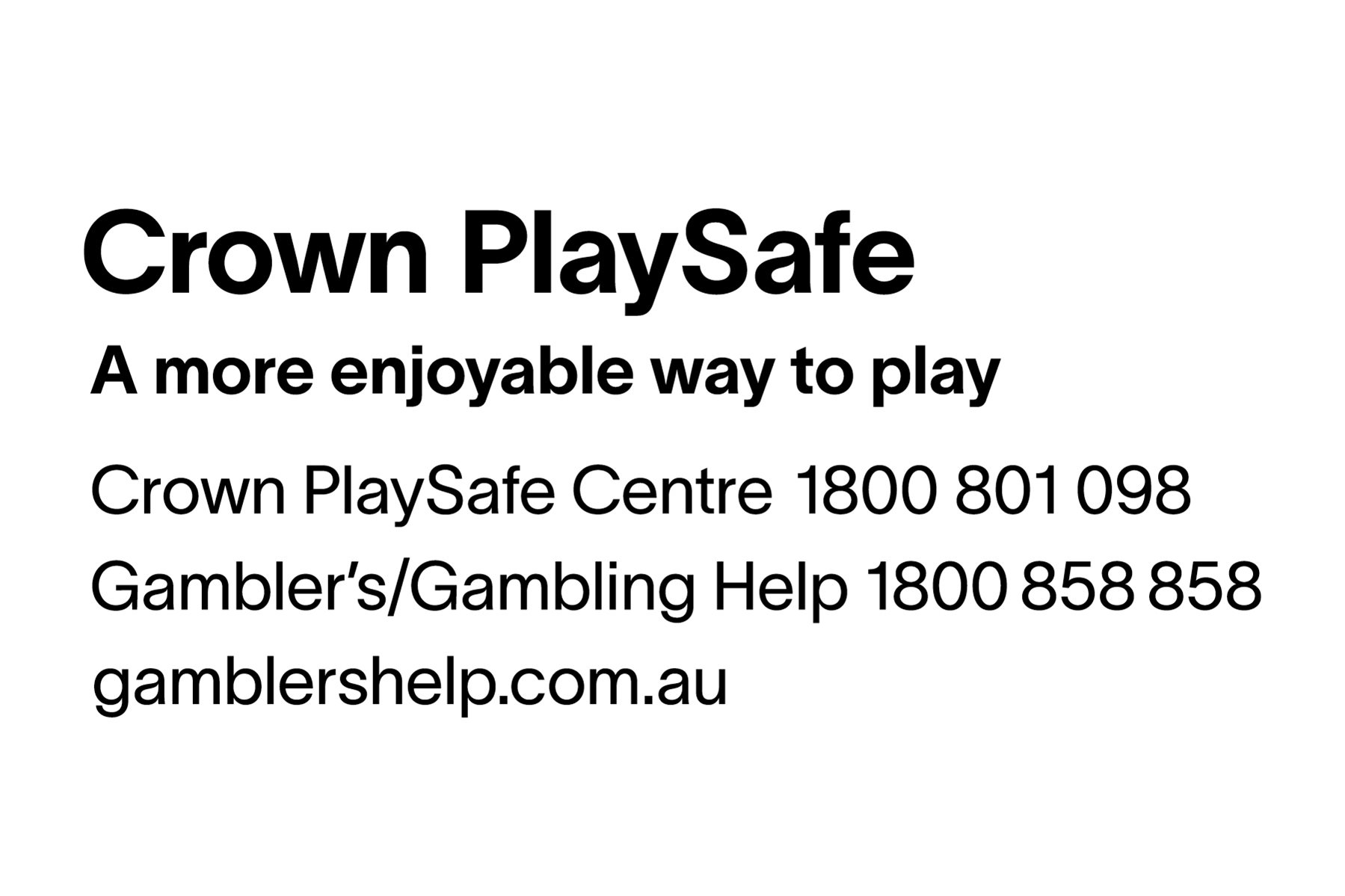 Crown PlaySafe Crown Melbourne